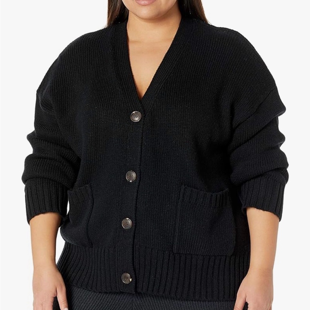 The Drop Women’s Black Button-Front Cardigan Sweater